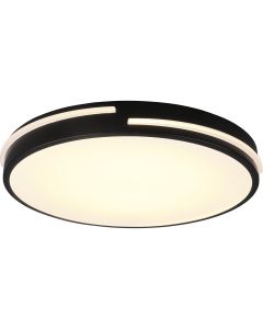 LED Plafondlamp - Plafondverlichting - Trion Tocomo - 24W - Dimbaar - Aanpasbare Kleur - Afstandsbediening - Rond - Mat Zwart - Aluminium