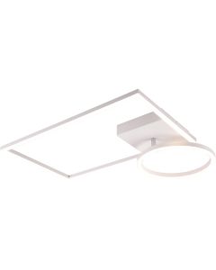 LED Plafondlamp - Plafondverlichting - Trion Viyona - 24W - Natuurlijk Wit 4000K - Vierkant - Mat Wit - Aluminium