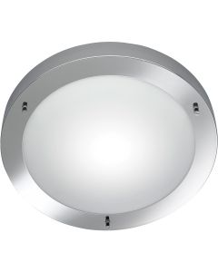 LED Plafondlamp - Trion Condi - Opbouw Rond - Spatwaterdicht IP44 - E27 Fitting - Glans Chroom Aluminium - Ø310mm