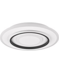 LED Plafondlamp - Trion Hakura - 46W - Natuurlijk Wit 4000K -  Dimbaar - Sterlicht - Rond - Mat Wit - Kunststof