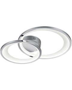 LED Plafondlamp - Trion Granity - 29W - Warm Wit 3000K - Dimbaar - Ovaal - Mat Chroom - Aluminium