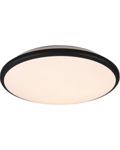 LED Plafondlamp - Trion Lombis - 20.5W - Warm Wit 3000K - Dimbaar - Rond - Mat Zwart - Kunststof