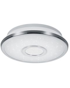 LED Plafondlamp - Trion Osirina - 12W - Warm Wit 3000K - Dimbaar - Sterlicht - Rond - Glans Chroom - Kunststof