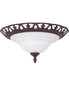 LED Plafondlamp - Trion Rustina - Opbouw Rond - E27 Fitting - 2-lichts - Roestkleur - Aluminium