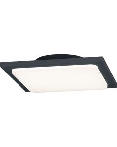 LED Plafondlamp - Trion Tovery - Opbouw Vierkant 18W - Waterdicht IP54 - Warm Wit 3000K - Mat Zwart - Aluminium