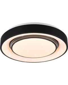 LED Plafondlamp WiZ - Plafondverlichting - Trion Monan - 20W - Aanpasbare Kleur - RGBW - Rond - Mat Zwart - Aluminium