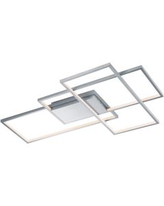 LED Plafondlamp WiZ - Plafondverlichting - Trion Tiagi - 40W - Aanpasbare Kleur - RGBW - Rechthoek - Mat Nikkel - Aluminium