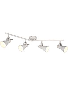 LED Plafondspot - Plafondverlichting - Trion Sanita - E14 Fitting - 4-lichts - Rechthoek - Antiek Wit - Aluminium 