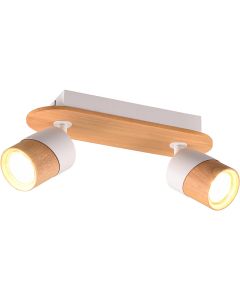 LED Plafondspot - Brinton Betin - GU10 Fitting - 2-lichts - Rond - Mat Zwart - Kantelbaar - Aluminium