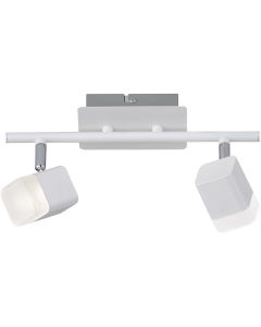 LED Plafondspot - Trion Ribon - 8W - Warm Wit 3000K - 2-lichts - Rechthoek - Mat Wit - Aluminium