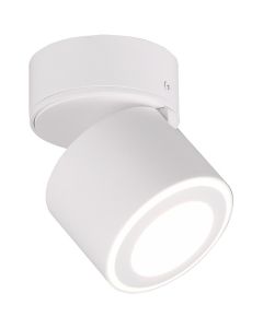 LED Plafondspot - Trion Tarus - 4W - Warm Wit 3000K - 1-lichts - Rond - Mat Wit - Aluminium