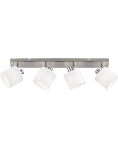 LED Plafondspot - Trion Torry - E14 Fitting - 4-lichts - Rechthoek - Mat Nikkel - Aluminium