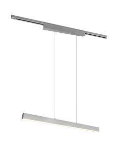 LED Railverlichting - Hanglamp - Trion Dual Parola Up and Down - 2 Fase - 29W - Warm Wit 3000K - Dimbaar - Rechthoek - Mat Nikkel - Aluminium