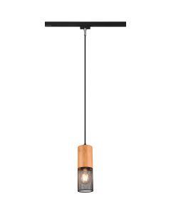 LED Railverlichting - Hanglamp - Trion Dual Yosh - 2 Fase - E27 Fitting - Rond - Mat Zwart - Aluminium