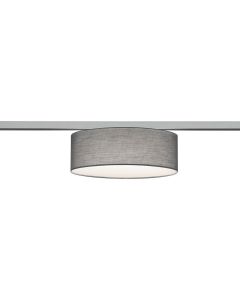 LED Railverlichting - Plafondlamp - Plafondverlichting - Trion Dual Hotia - 2 Fase - E27 Fitting - Rond - Mat Grijs - Textiel