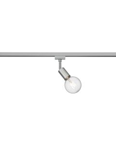 LED Railverlichting - Track Spot - Trion Dual Dolla - 2 Fase - E27 Fitting - Rond - Mat Nikkel - Aluminium