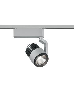 LED Railverlichting - Track Spot - Trion Dual Radina - 2 Fase - 15W - Aanpasbare Kleur - Dimbaar - Rond - Mat Titaan - Aluminium