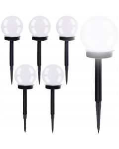 LED Solar Bollen Priklamp - Tuinverlichting op Zonne-energie - Set 6 Stuks - Maxozo Torky - Mat Zwart - Kunststof