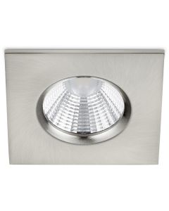 LED Spot - Inbouwspot - Trion Zagrona - 5W - Waterdicht IP65 - Dimbaar - Warm Wit 3000K - Mat Nikkel - Aluminium - Vierkant