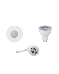 LED Spot Set - GU10 Fitting - Waterdicht IP65 - Dimbaar - Inbouw Rond - Mat Wit - 6W - Helder/Koud Wit 6400K - Ø82mm