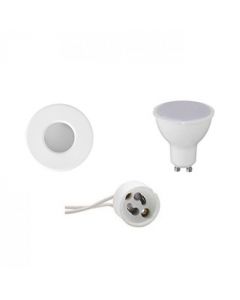 LED Spot Set - GU10 Fitting - Waterdicht IP65 - Inbouw Rond - Mat Wit - 4W - Helder/Koud Wit 6400K - Ø82mm