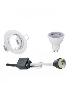 LED Spot Set - Trion - GU10 Fitting - Dimbaar - Inbouw Rond - Mat Wit - 6W - Warm Wit 3000K - Kantelbaar Ø83mm