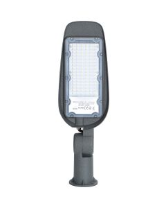 LED Straatlamp - Aigi Animo - 50W - Helder/Koud Wit 6500K - Waterdicht IP65 - Mat Grijs - Aluminium