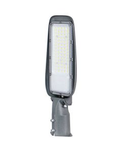 LED Straatlamp - Aigi Animo - 30W - Helder/Koud Wit 6500K - Waterdicht IP65 - Mat Grijs - Aluminium