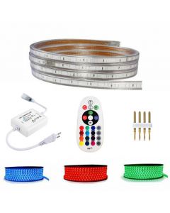 LED Strip Set - Smart Slimme LED Strip - 20 Meter - RGB Kleurverandering - Afstandsbediening - Dimbaar - Waterdicht IP65 - 230V