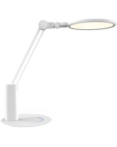 LED Tafellamp - Tafelverlichting - Aigi Dunno - 18W - Natuurlijk Wit 4000K - Dimbaar - Rond - Mat Wit - Kunststof