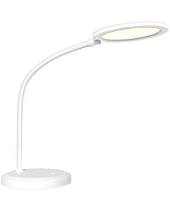 LED Tafellamp - Tafelverlichting - Aigi Priton - 7W - Natuurlijk Wit 4000K - Dimbaar - Rond - Mat Wit - Kunststof