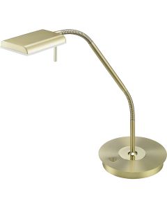 LED Tafellamp - Trion Bernaro - 12W - Warm Wit 3000K - Dimbaar - Rond - Mat Goud - Aluminium