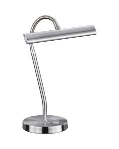 LED Tafellamp - Trion Curty - 4W - Warm Wit 3000K - Dimbaar - Rond - Mat Nikkel - Aluminium