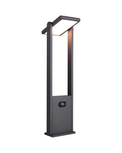 LED Tuinverlichting met Bewegingssensor - Staande Buitenlamp - Trion Avirma - 7W - Warm Wit 3000K - Rechthoek - Mat Zwart - Aluminium - 100cm