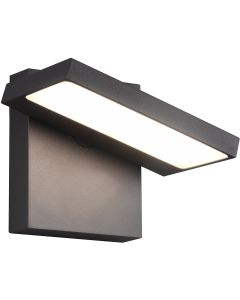 LED Tuinverlichting - Wandlamp Buitenlamp - Trion Ihson - 8W - Warm Wit 3000K - Draaibaar - Vierkant - Mat Antraciet - Aluminium