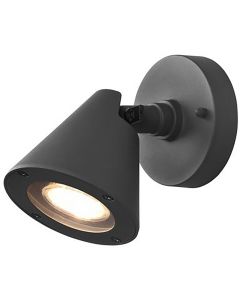 LED Tuinverlichting - Wandlamp Buitenlamp - Trion Kavani - GU10 Fitting - Rond - Mat Antraciet - Aluminium