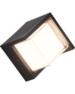 LED Tuinverlichting - Wandlamp Buitenlamp - Trion Pounto - 8W - Warm Wit 3000K - Vierkant - Mat Antraciet - Kunststof