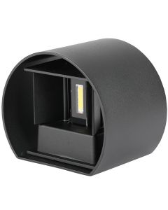 LED Tuinverlichting - Wandlamp - Viron Ultimo - 6W - Warm Wit 3000K - Rond - Mat Zwart - Aluminium