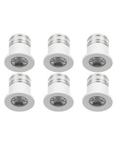 LED Veranda Spot Verlichting 6 Pack - 3W - Warm Wit 3000K - Inbouw - Rond - Mat Wit - Aluminium - Ø31mm