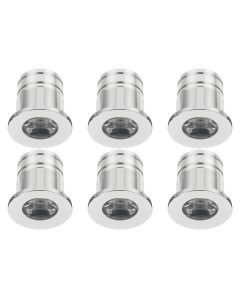 LED Veranda Spot Verlichting 6 Pack - 3W - Warm Wit 3000K - Inbouw - Rond - Mat Zilver - Aluminium - Ø31mm