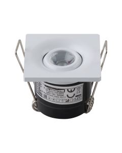 LED Veranda Spot Verlichting - Inbouw Vierkant 1W - Natuurlijk Wit 4200K - Mat Wit Aluminium - 40mm