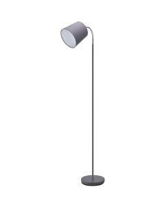 LED Vloerlamp - Aigi Rolo - E14 Fitting - Rond - Mat Grijs - Aluminium