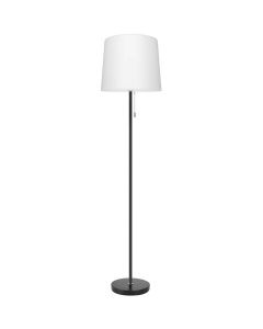 LED Vloerlamp - Aigi Rosa - E27 Fitting - Rond - Mat Zwart/Wit - Aluminium