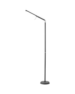 LED Vloerlamp - Trion Filiga - 6W - Warm Wit 3000K - 1-lichts - Dimbaar - Rond - Mat Zwart - Aluminium