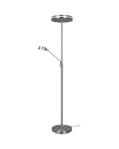 LED Vloerlamp - Trion Franco - 41.5W - Aanpasbare Kleur - Rond - Mat Nikkel - Aluminium