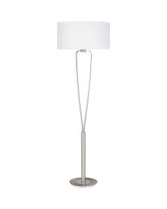 LED Vloerlamp - Trion Hilton - E27 Fitting - Rond - Mat Nikkel - Aluminium