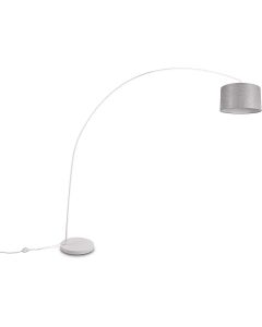 LED Vloerlamp - Trion Hotia - E27 Fitting - In Hoogte Verstelbaar - Rond - Mat Wit - Aluminium