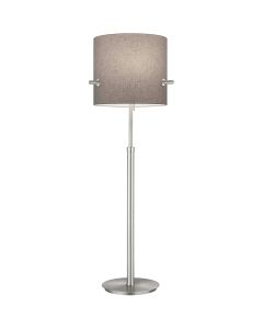 LED Vloerlamp - Vloerverlichting - Trion Coleno - E27 Fitting - Rond - Mat Nikkel - Aluminium