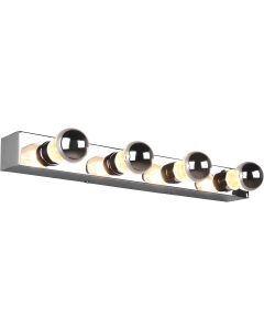 LED Wandlamp - Trion Teatri - E27 Fitting - Spatwaterdicht IP44 - Rechthoek - Mat Chroom - Aluminium