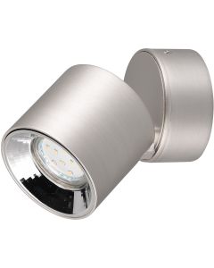 LED Wandlamp - Wandverlichting - Trion Giyon - E14 Fitting - Rond - Mat Nikkel - Aluminium